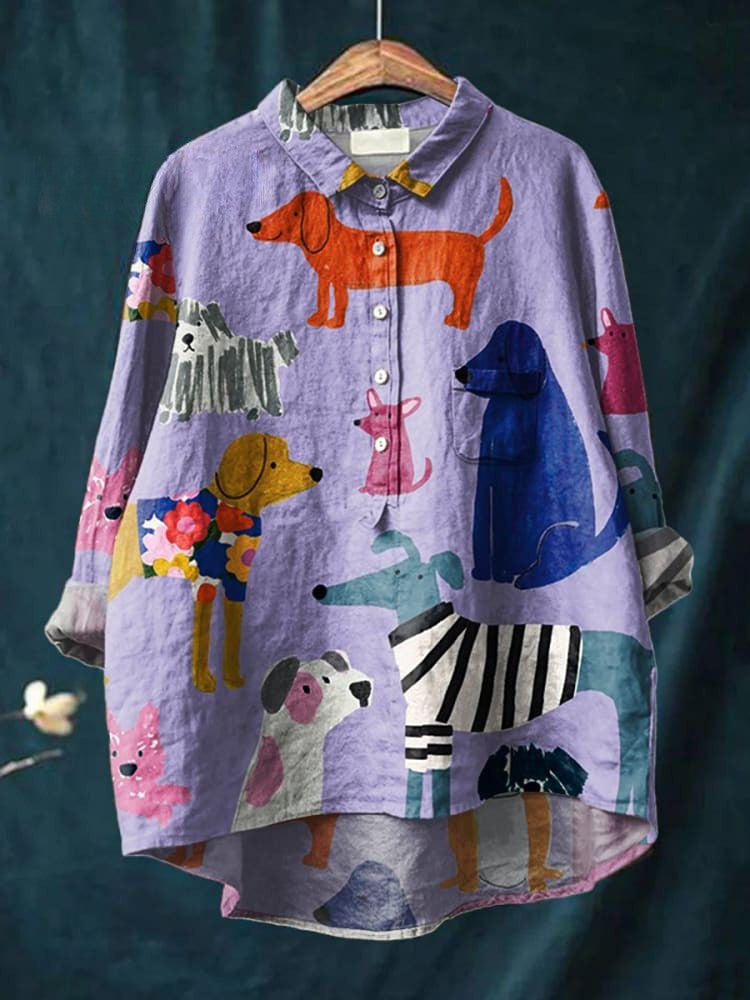 Emma | Women's Shirt With Dog Print