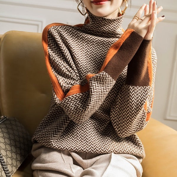 Suzy | Herringbone Luxe Turtleneck