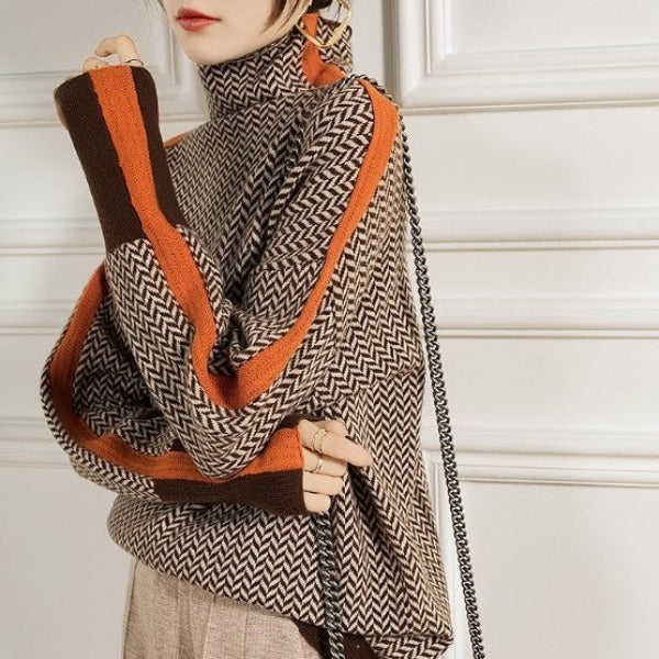 Suzy | Herringbone Luxe Turtleneck
