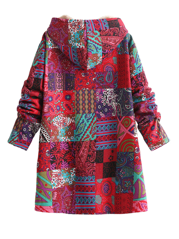 Maribel - Patchwork Coat Boho Hooded Winter Jacket