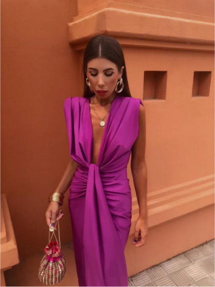 Leonie | Elegant Plunging Dress